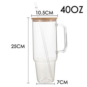 Grand gobelet en verre de 32 oz avec poignée ergonomique, parfait pour les porte-gobelets de SUV - Product Image 6