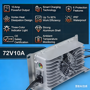 <span class=keywords><strong>Cargador</strong></span> <span class=keywords><strong>de</strong></span> Batería LiFePO4 <span class=keywords><strong>de</strong></span> Alta Potencia 72V 84V 88.2V 87.6V 10A 20S 21S 23S 24S IP67 Integrado - Product Image 5