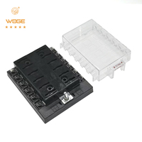 Bloc de fusibles 10 voies avec couvercle transparent, étanche, ignifuge, lame 150A 32VDC, panneau de fusibles pour automobile et marine