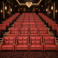 Sofá doble moderno de tela para cine, con relleno de espuma viscoelástica, mueble de lujo para cine en casa, hotel o restaurante.