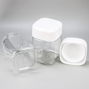 Pot en plastique transparent de qualité alimentaire 19 oz 580 cc, bouteille carrée vide pour bonbons gélifiés 300 ml 10 oz avec bouchon sécurité enfant - Product Image 5