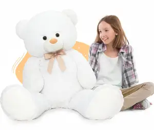 Niuniu Daddy Custom Groothandel 120 Cm Big Size Gevulde Witte Zachte Pluche Giant Teddybeer Dieren Speelgoed Voor Kerst