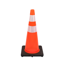 Cônes de signalisation routière réfléchissants en PVC flexible orange et blanc pour la sécurité routière sur autoroute