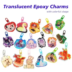 Tùy chỉnh tua Acrylic Keychain mờ màu Cạnh Tùy chỉnh Acrylic quyến rũ với đầy màu sắc tôm hùm <span class=keywords><strong>Clasp</strong></span> - Product Image 4