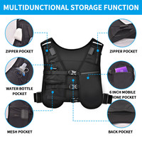 Gilet en polyester léger à la mode avec logo personnalisé veste mini sac à dos flacon souple multifonctionnel pour la course étanche