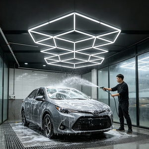 Système <span class=keywords><strong>de</strong></span> grille <span class=keywords><strong>de</strong></span> plafond LED dimmable 6500K en forme d'<span class=keywords><strong>étoile</strong></span> pour <span class=keywords><strong>garage</strong></span>, idéal pour le detailing automobile, le polissage et le lavage (usage commercial) - Product Image 1