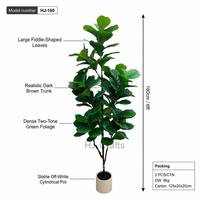 Plante artificielle Ficus Lyrata (Fiddle Leaf Fig) de 1,2 m, 1,5 m, 1,8 m pour la décoration de lieux de mariage, restaurants, studios, magasins, salles d'exposition et appartements