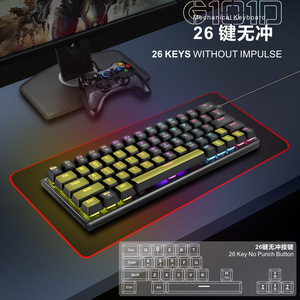 BAJEALK คีย์บอร์ดแบบกลไก 61 คีย์คีย์บอร์ดเกมมิ่งแบบมีสาย RGB แบ็คไลท์คีย์แคปแบบฉีดขึ้นรูปสองสี - Product Image 5