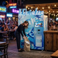 Distributeur d'eau pure et de glace pour supermarchés, 450 kg, filtration RO 5 étapes, écran 21,5 pouces