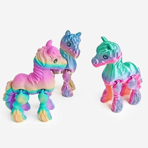 3D พิมพ์รูปม้าสีขาวตัวเล็ก ของเล่นสัตว์ หางขยับได้ ของตกแต่งบ้าน ของขวัญวันเกิดเด็ก - Product Image 1