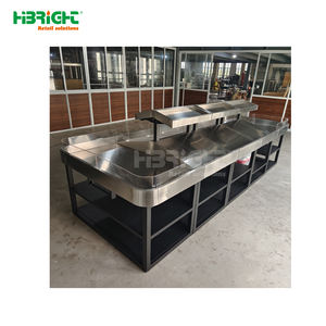 ชั้นวางของในร้านขายของชำทำจากไม้และโลหะชั้นวางของสำหรับวางผักและผลไม้ชั้นวางของซุปเปอร์มาร์เก็ตแบบสองด้านสำหรับงานหนักตามสั่ง - Product Image 4