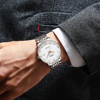 Montre mécanique automatique Olika pour homme, style minimaliste professionnel, bracelet en acier, résistance à l'eau 50m, 41mm