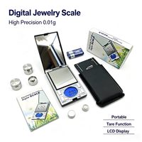 Báscula Digital Portátil de Alta Precisión 0.01g, Mini Báscula de 200g 500g para Pesar Oro, Joyas y Diamantes