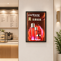 Boîte à lumière LED A1 A2 A3 A4 10 mm - Cadre en aluminium, verre trempé, cadre d'affichage publicitaire fin - Certifié CE