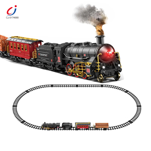 Jouet <span class=keywords><strong>de</strong></span> <span class=keywords><strong>train</strong></span> <span class=keywords><strong>électrique</strong></span> rétro en métal, version alliage, avec éclairage intelligent, son et fumée, <span class=keywords><strong>de</strong></span> la marque Chengji - Product Image 1