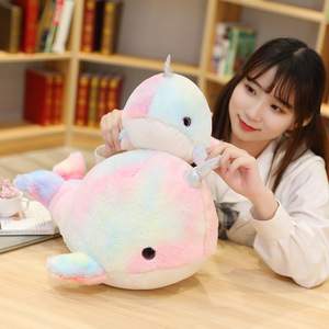 Arcobaleno narvalo giocattoli di peluche animali marini gettare cuscini pesci balena bambole di animali imbottite letto grande giocattolo per dormire acquario regalo - Product Image 5