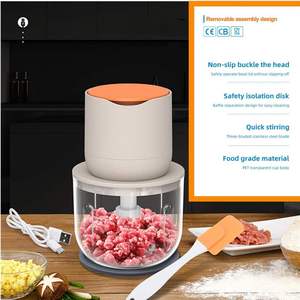 USB Charged Kitchen Gadgets PP Plastic Mini Electric Garlic Onion Ginger <b>Chopper</b> <b>Vegetable</b> Blender Cutter Tools - Product Image 2