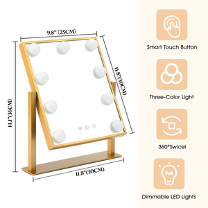 Vàng Tone Thay Đổi Độ Sáng Máy Tính Để Bàn Trang Điểm Gương Lớn Đèn <span class=keywords><strong>Magnifying</strong></span> Bàn Trang Điểm Cho Cô Gái Bóng Đèn Mới Personalizable Mỹ Phẩm Mặc Quần Áo - Product Image 2