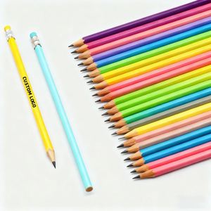 Venta al por Mayor de Lápices Redondos de Madera de 7 Pulgadas Hb 2B 2H con Borrador y Logotipo Personalizado a Precio Económico para el Regreso a Clases - Product Image 1