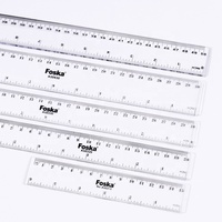 Règle en acrylique transparent Foska Règle en plastique de mesure double face avec centimètres et pouces pour le bureau de l'école des étudiants