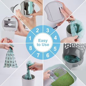 כף ניקוי חול לחתולים ניידת עם פח אשפה - Product Image 3