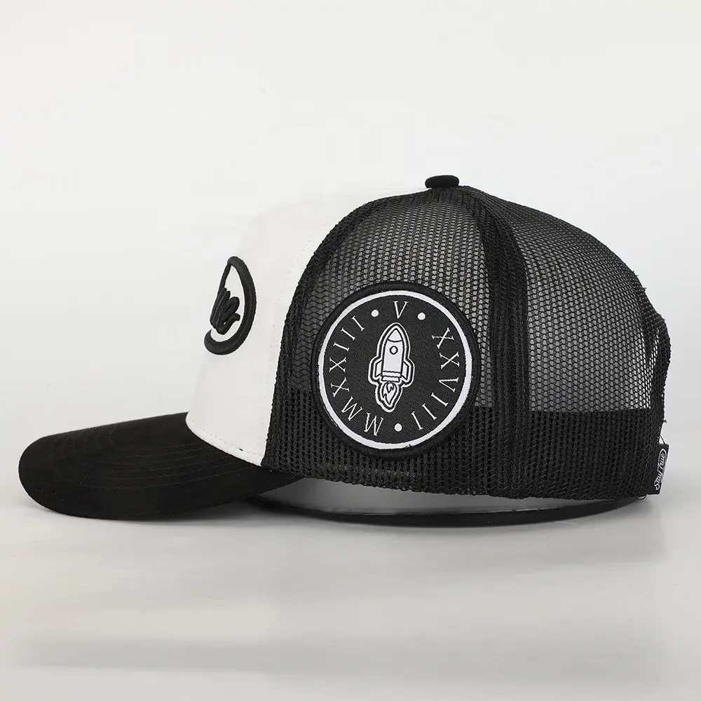 Hochwertiges Design Stickerei Logo Netz Vater Hut individuell 5 Paneele weiß Baumwolle Trucker-Mütze Sport Großhandel Outdoor Herren Gorras