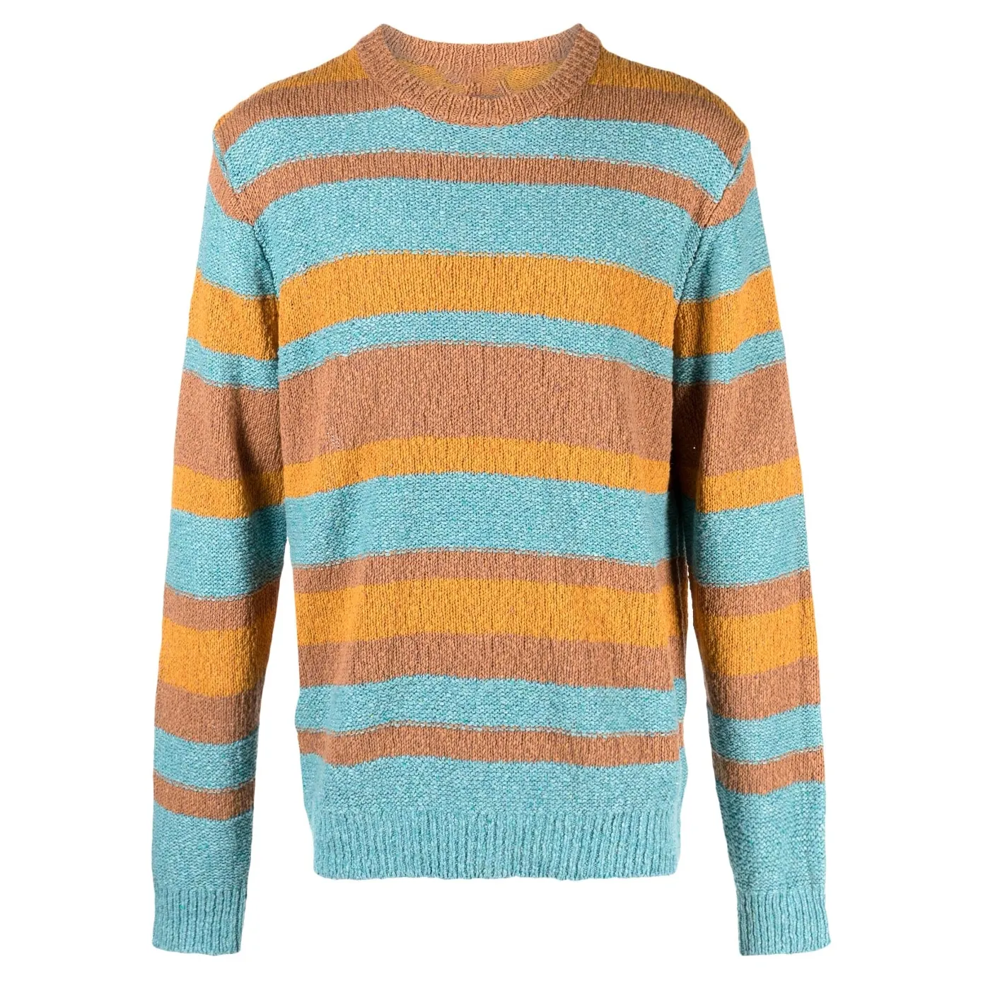 Logo Custom Men's Sweater Winter Crewneck Knitwear Striped Wool Pullover Knitted Sweater Men