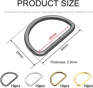 Pack <b>Metal</b> D Ring For Purse Making Aprons Belts Dee Rings <b>Metal</b> Buckle For Canvas Bags Webbing Leather Straps <b>Wallets</b> Crafts Pet - Product Image 3