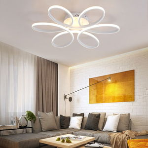 Venta caliente Simple minimalista flor forma iluminación techo moderno hogar luces candelabros interior oro aluminio LED techo Lihgt - Product Image 3