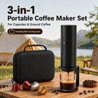 Machine à expresso rechargeable 3-en-1 Kingze OEM, cafetière à capsules portable pour le camping, les voyages et la voiture