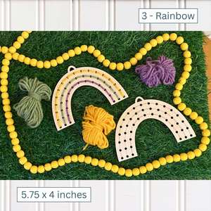 Accessoires de bricolage pour l'artisanat : Jouets en bois à lacer, kit de couture avec fils, lot de 6 fournitures de Pâques - Product Image 2