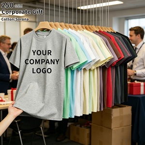 Camisetas al por Mayor de 250G, Mezcla de Algodón y Sorona, con Logotipo Personalizado de la Empresa, Frescas, Suaves y Cómodas, <span class=keywords><strong>Regalo</strong></span> Corporativo, OEM ODM, para Hombre - Product Image 1