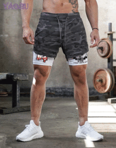 Yujiro <span class=keywords><strong>Baki</strong></span> <span class=keywords><strong>Hanma</strong></span> Pantalones cortos de gimnasio informales para hombre 2 en 1 Pantalones cortos de secado rápido de dos pisos para Fitness Run 13 colores para el verano - Product Image 5