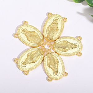 Colgante de <span class=keywords><strong>Tres</strong></span> Orificios, Accesorios Cristianos de Moda, Cristal Ovalado, Virgen de Guadalupe, Colgante Milagroso de Metal - Product Image 5