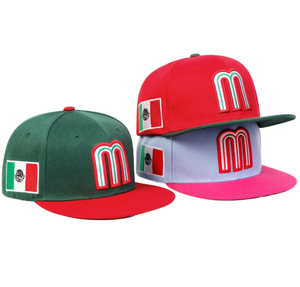 Vendita calda 100% berretto da Baseball in poliestere ricamato bandiera messicana e Hip Hop lettera <span class=keywords><strong>M</strong></span> per gli uomini e le donne - Product Image 1