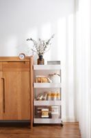 Support de rangement sur pied multicouche avec roues Support d'organisation mobile pour la cuisine, la chambre à coucher et la salle de bain