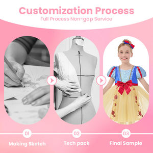 Robe en tulle jaune en stock, soldes de liquidation, imprimé pomme rouge, costume de qualité supérieure Blanche-Neige - Product Image 2