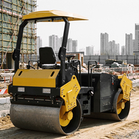 Matériel de construction : Mini-compacteur routier, rouleau compresseur d'asphalte autoporté, 2, 3, 4, 5 tonnes, diesel ou essence