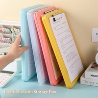 Carpeta de Archivo Multiusos KE'MU A4 de Plástico para Estudiantes, Portapapeles Multifuncional, Caja de Almacenamiento de Papel para Pruebas, Portátil