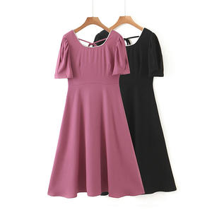 Vestido de verano Happy Hut Plus Size con cuello cuadrado y espalda descubierta, vestido informal de longitud media para mujer N7665 - Product Image 5