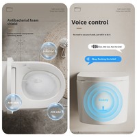 WC mural en céramique de luxe avec siège chauffant, télécommande, étanche IPX4, pour salle de bain moderne, entièrement automatique, petit appartement
