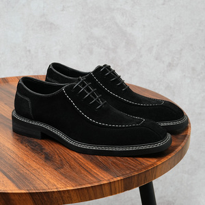 Mocassins pour hommes en daim noir de vachette, faits main en Italie, à semelles en caoutchouc, plats, à enfiler, pour le sport décontracté, les mariages et les occasions habillées - Product Image 6