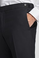 Costume de smoking noir sur mesure de qualité supérieure pour homme, en tissu de laine respirant, avec pantalon à braguette zippée, grandes tailles, pour marié