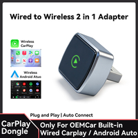 Adaptador Inalámbrico CarPlay Android Auto de la Serie Elite con Logotipo Personalizado, Sincronización Inteligente, Conectividad Dual, Portátil, Plateado