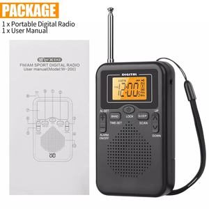Factory Pocket AM FM Portable Radio LCD Display Alarm <b>Clock</b> <b>Sleep</b> Timer 501-1000mAh Rechargeable Outdoor Home Mini Radio - Product Image 3
