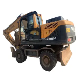 Dayanıklı kullanılan Hyundai R210w-9 tekerlekli ekskavatör satılık/kullanılmış Hyundai tekerlekli ekskavatör Hyundai 210 güney kore