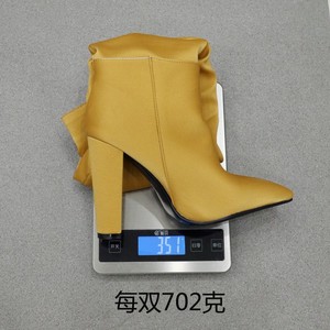 Style Chunky Heel High Knee Boots European Fashion Pointed <b>Toe</b> Winter Sock Fleece Rubber High Quality PU 1 Pair 5-7 Days ZHD-810 - Product Image 6