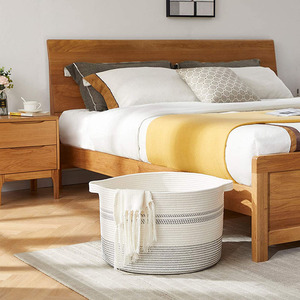 Laundry <b>basket</b>, storage <b>basket</b>, woven storage <b>basket</b>, <b>wardrobe</b> storage <b>basket</b>, cotton rope, cotton linen, export <b>basket</b>, - Product Image 1