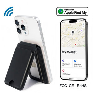 Portefeuille magnétique de luxe personnalisé en cuir PU avec support de carte pour téléphone MagSafe compatible Apple Find My - Product Image 1