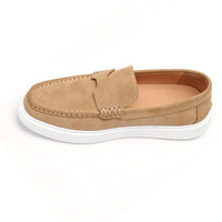 Mocassins en cuir de vachette véritable haut de gamme pour hommes, chaussures bateau décontractées grandes tailles, à enfiler, respirantes, marque italienne